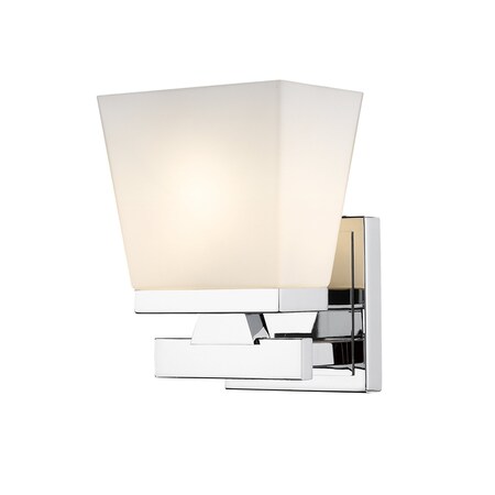 Z-Lite Astor 1 Light Wall Sconce, Chrome & Etched Opal 1937-1S-CH